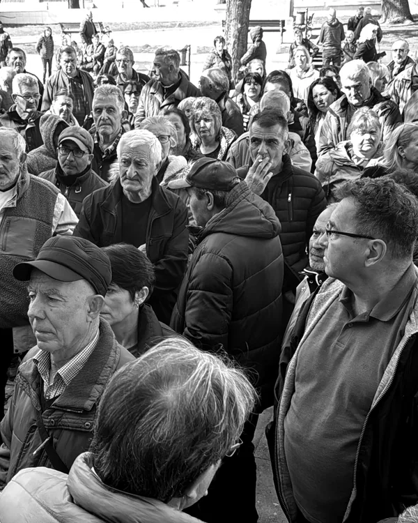Koštana workers gathered at the protest in Vranje